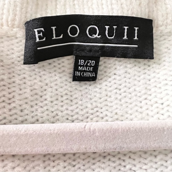 ELOQUI SWEATER DRESS CREAM WITH CHUNKY GOLD CHAIN NECKLINE SIZE 18 - Picture 9 of 12